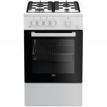 Beko FSG52020FW Cocina Independiente de Gas con Encimera de Gas en Color Negro y Blanco