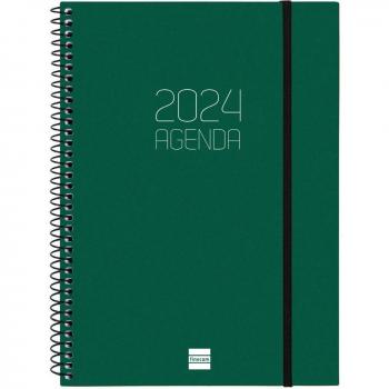 Agenda Espiral Opaque 2024 Verde Enero 2024 - Diciembre 2024 (12 meses) Español