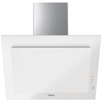 Teka DVT 68660 TBS Campana Decorativa Vertical de 60cm de aspiración perimetral y función FresAir | Cristal Blanco | 38 x 60 x 41.2 | Clase Energética A+, Acero Inoxidable, Normal