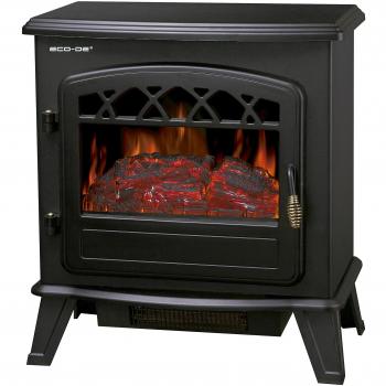 ECODE Chimenea eléctrica, Calefactor 900/1800 Watts con termostato Regulable, Efecto Fuego Real con Leña Decorativa y Llamas Regulables y Libre de Humos ECO-CHI-522
