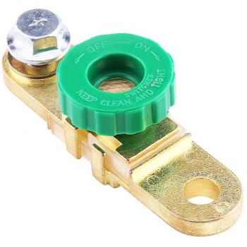 Qiilu 1Pcs Interruptor de conexión de terminal de batería de coche principal verde Quick Cut-off Disconnect Auto Accessory