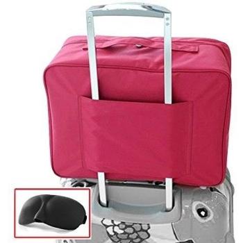 Durante la noche nylon resistente al agua Bolsa de viaje del viaje del equipaje de la carretilla con Holdall manga del vuelo bolsa para ropa Holiday Gym Maleta Organizador Bolsa de embalaje con extra 1 * La máscara de ojo
