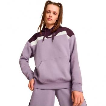 Sudadera casual PUMA Power FL mujer, Hoodie lila, XS, Algodón, Deportivo, Multideporte, Sostenible