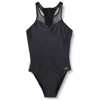 Speedo Panel De Malla 1 Pieza Bañador, Adult Female, Negra, 32
