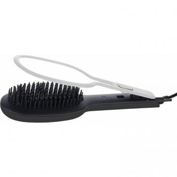 Italian Design Cepillo Alisador Eléctrico 65W Easy Perfect Smooth con Revestimiento Cerámico, Pinza de Agarre para Mechones, Control Profesional de Temperatura - Alisa el Cabello