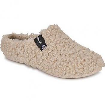 Zapatillas de casa Verbenas modelo York Curly para mujer en color beige
