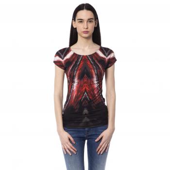 BYBLOS Multicolor Viscose Round Neck Printed T-Shirt - XS
