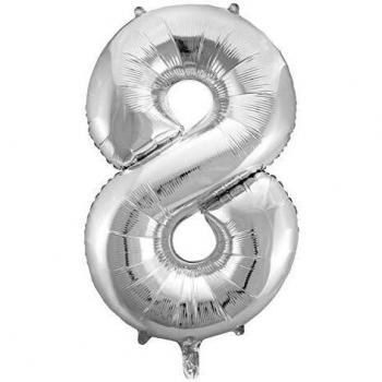 Idena Globo con número 8, color plata