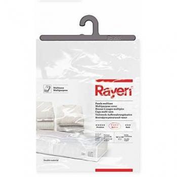Rayen - Caja de almacenaje de ropa y mantas de cama. Bolsa de tela para ropa con cremallera, rejilla transpirable, plegable y resistente. 45 x 103 x 16 cm. Blanco/Translúcido