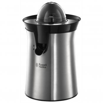Russell Hobbs Exprimidor Eléctrico Classics - Exprimidor de Naranjas y Zumos, 2 Conos Intercambiables, Función de Cambio de la Dirección, Boquilla Antigoteo, Acero Inoxidable, Plata - 22760-56