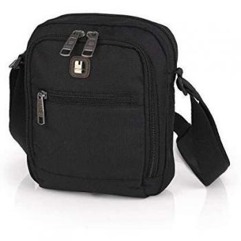 Gabol - Buddy | Bandolera Impermeable Hombre de Color Negro con Dos Compartimentos