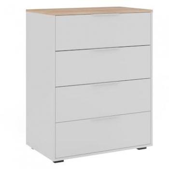Aparador Betti Vicco, Blanco/Sonoma, 120 x 83.6 cm con 4 cajones