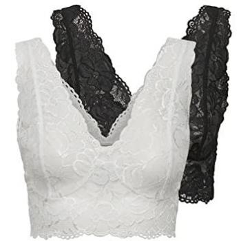 Cream Glaze Women's Sports Bra 2-Pack (Black-White, Size M)