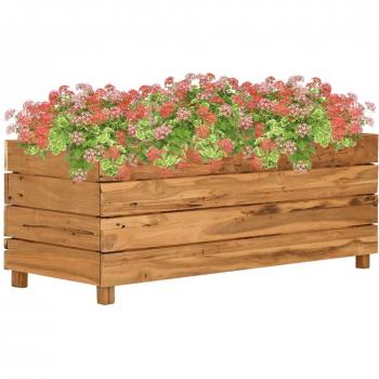 vidaXL Raised Bed 100x40x38 cm Recycled Teak Wood and Steel