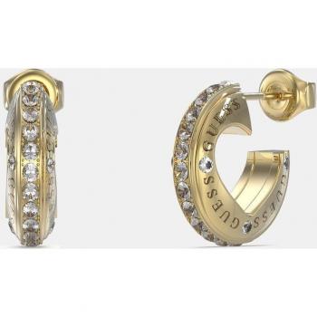 Pendientes de aro Guess Rolling Hearts con incrustaciones de cristales y diseño elegante