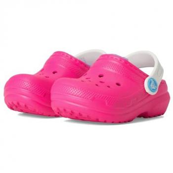 Crocs Toddler Classic Lined Clogs - Pink Crush Multi, Size EU 19-20