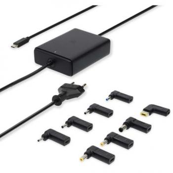 Adaptador de Notebook GaN 100W USB-C 5/9/12/15/20V DC 3.0/5.0A Cargador Rápido Negro