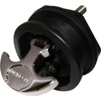WHITECAP S-0226B T-HANDLE LATCH - CHROME PLATED ZAMAC/BLACK NYLON - LOCKING - FRESHWATER USE ONLY