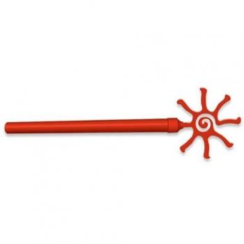 Barra metálica extensible para cortina. Desde 160 hasta 300cm. Ø19-16mm. Contiene terminal decorativo tipo sol, 3 soportes de pared y 30 anillas. Conjunto acabado Naranja.