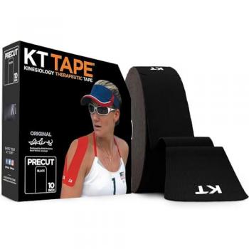 KT Tape Original Jumbo Precut Black Kinesiology Tape - Latex Free with Reflective Safety Design