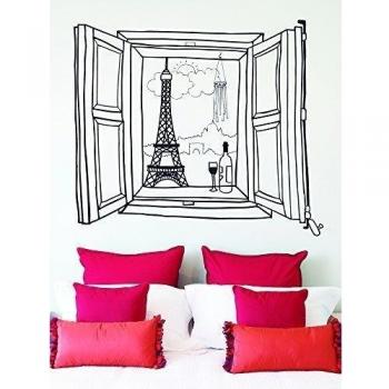 Chispum VIVEN001L - Vinilo decorativo, 58 X 65 cm, diseño Ventana París