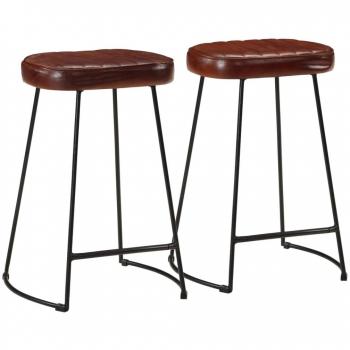 Taburetes de Bar Marrón Oscuro 41x29x62 cm - Set de 2 unidades