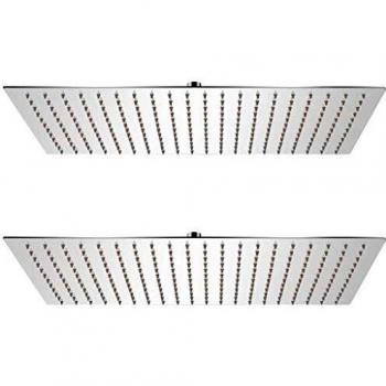 vidaXL 2X Cabezales Ducha Efecto Lluvia Acero Inoxidable 30x50cm Cuarto Baño