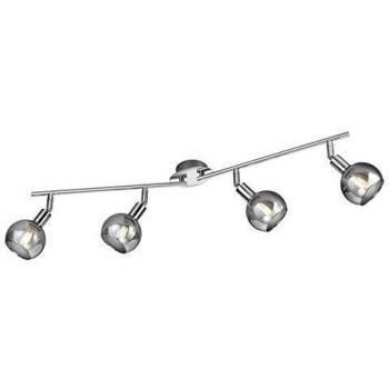 Foco de Techo Regulable Brest 4 Luces Cromo con Vidrios Ahumados 85 cm
