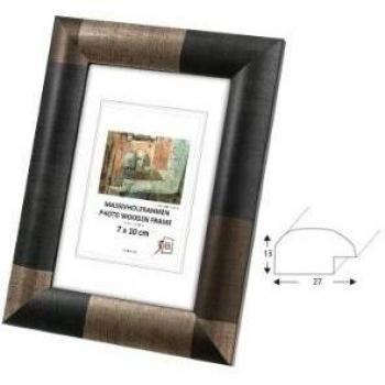 PALMI marco - 15x20 cm - negro / plata - madera sólida marcos, marcos de fotos
