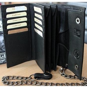 Cartera 1823 de Wing 20 de Black Bike Monedero con cadena grande 15 cm Piel de Greenburry.