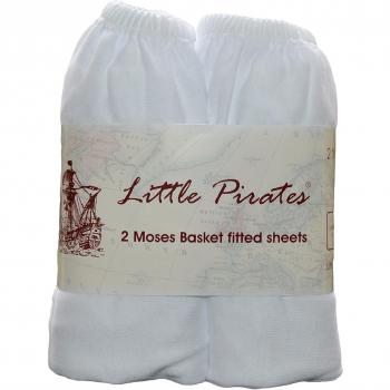 Juego de 2 sábanas bajeras para cochecito de bebé, cuna, moisés, cesta, de 100% algodón, color blanco, 30 x 75 cm