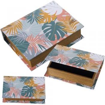 Juego de Cajas Decorativas Multicolor de Madera - 3 Piezas Alexandra House Living
