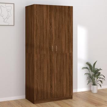 Armario de Madera Multicapa Color Roble Marrón 90x52x200 cm