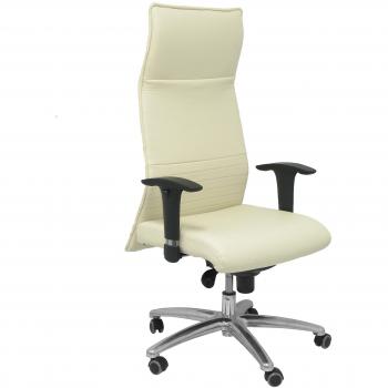 Sillón de Oficina XL Albacete en Similpiel Crema, Soporta hasta 160kg, Talla Única