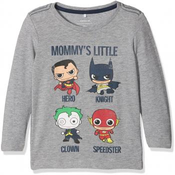 NAME IT Nitbatman Rick Ls Top M Mini Wab, Camisa Manga Larga para Bebés, Gris