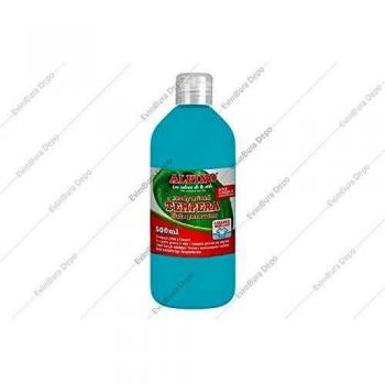 Botella tempera escolar 500 ml. azul cyan