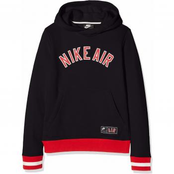Nike B NK Air SSNL FLC Top Long Sleeved t-Shirt, Niños, Black/University Red, L