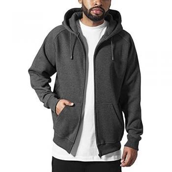 Urban Classics Men's Kapuzenpullover Zip Hoody Sports, Gray, L