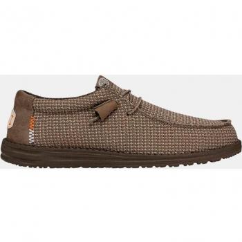 Hey Dude Wally Sport Men's Elastic Mesh Lace-Up Shoes with Contrast Sole