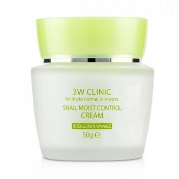 3W Clinic Snail Moisture Control Cream - Intensive Anti-Wrinkle Hydration for Dry to Normal Skin 50g/1.7oz