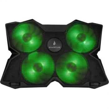 SureFire Bora Gaming Laptop Cooling Pad - Base refrigerante para Laptop 12''-17'' - para laptops hasta 17'' - venitlador para Laptop hasta 1200rpm - máx. 26 dBA - Verde I Powered by Verbatim