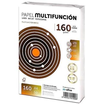 Folios A4 160g - Paquete de 50 Hojas Multiusos para Impresoras Laser e Inyección, Fotocopiadora y Fax, Ideal para Oficina y Material Escolar