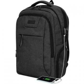 SUBBLIM Mochila de Negocios Professional Air Padding, para Ordenador Portátil, 16 Pulgadas, Con Puerto de Carga USB, Cinta para Trolley, con Bolsillo de Botella, Negro