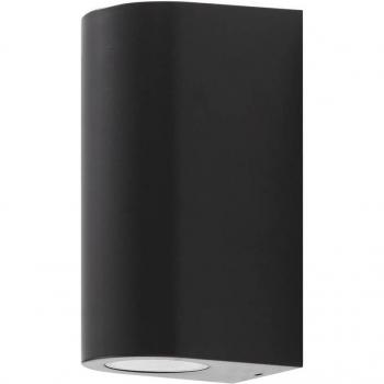 Aplique exterior redondo negro Prios Irfan 15,5 cm