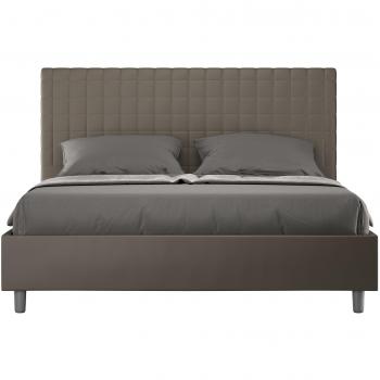 Cama Matrimonial Francesa 140x190 cm Imbottita Sin Rete Similpelle Cappuccino Sunny