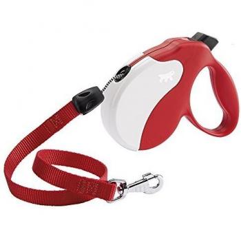 Ferplast - Correa retráctil para Perros Amigo Cord L, Cordón Enrollable, 5 m, máx. 50 kg, Rojo