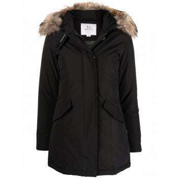 Woolrich Women's Arctic Parka Coat with Removable Fur in Black, Size XL