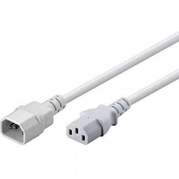 Cable de Extensión de Alimentación C14 a C13, 2 Metros, 10A 250V, Blanco
