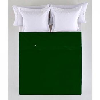 ESTELA - Sábana encimera Combi Color Verde Billar - Cama de 150/160 cm. - 50% Algodón / 50% Poliéster - 144 Hilos