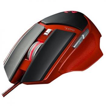 PNY Riot O1 - Ratón (Mano Derecha, Óptico, USB, 4000 dpi, 165 g, Negro, Rojo)